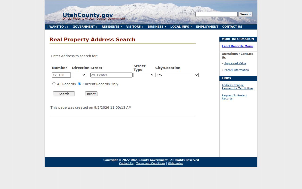 Orem residents directory Utah County assessor address search