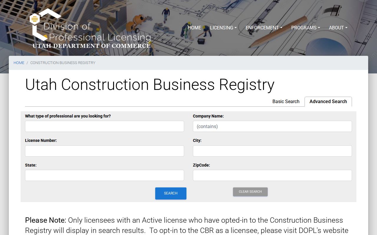 Orem residents directory Utah construction business registry