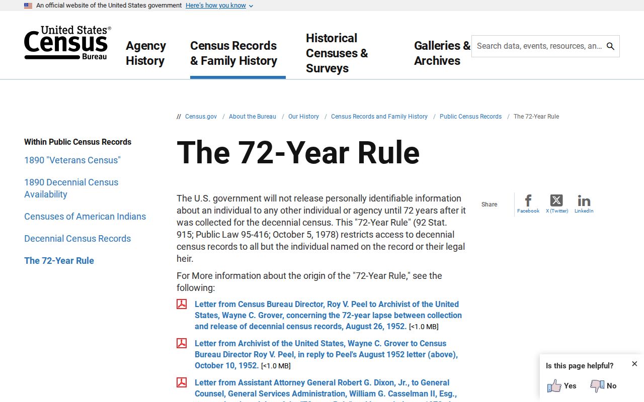 Orem previous residents federal census release rule