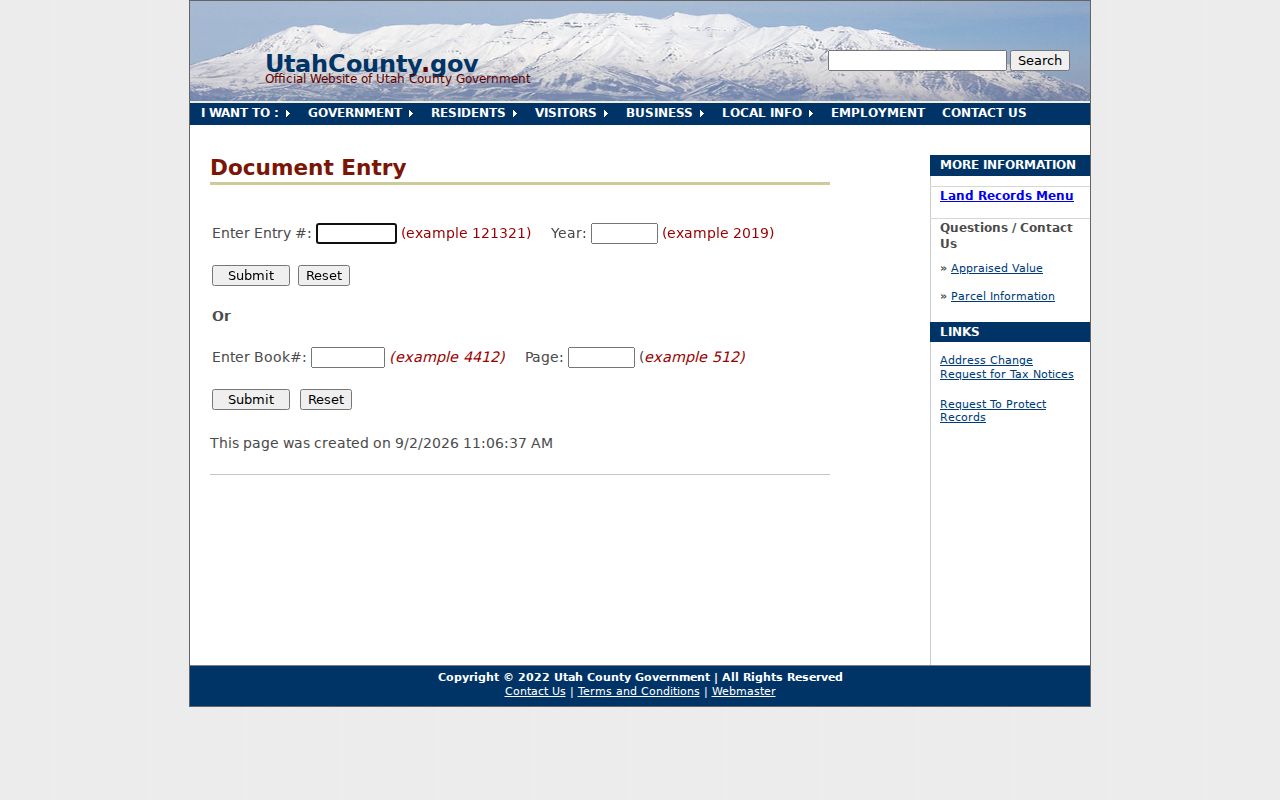 Orem street directory recorder document search