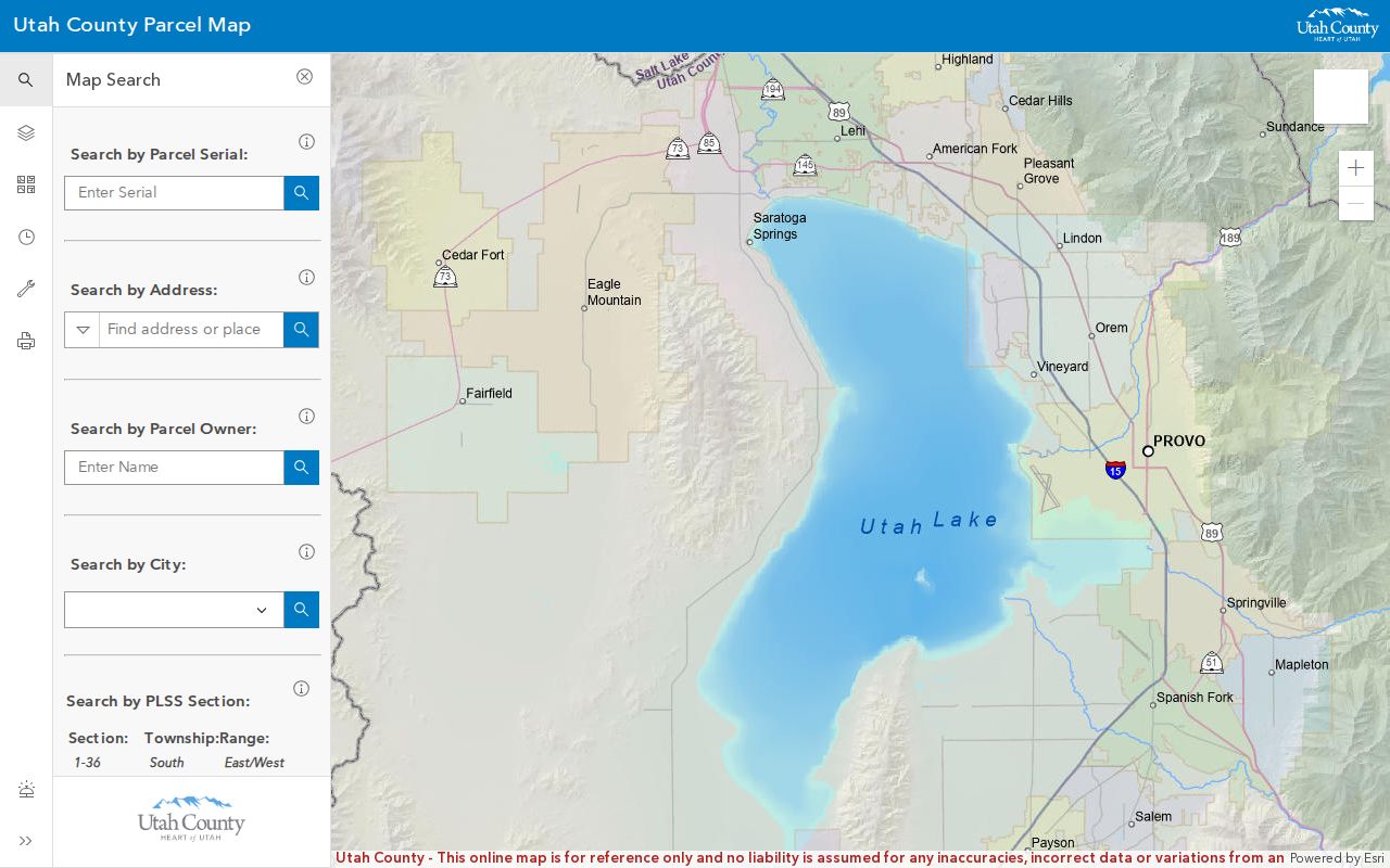 Orem street directory Utah County parcel map