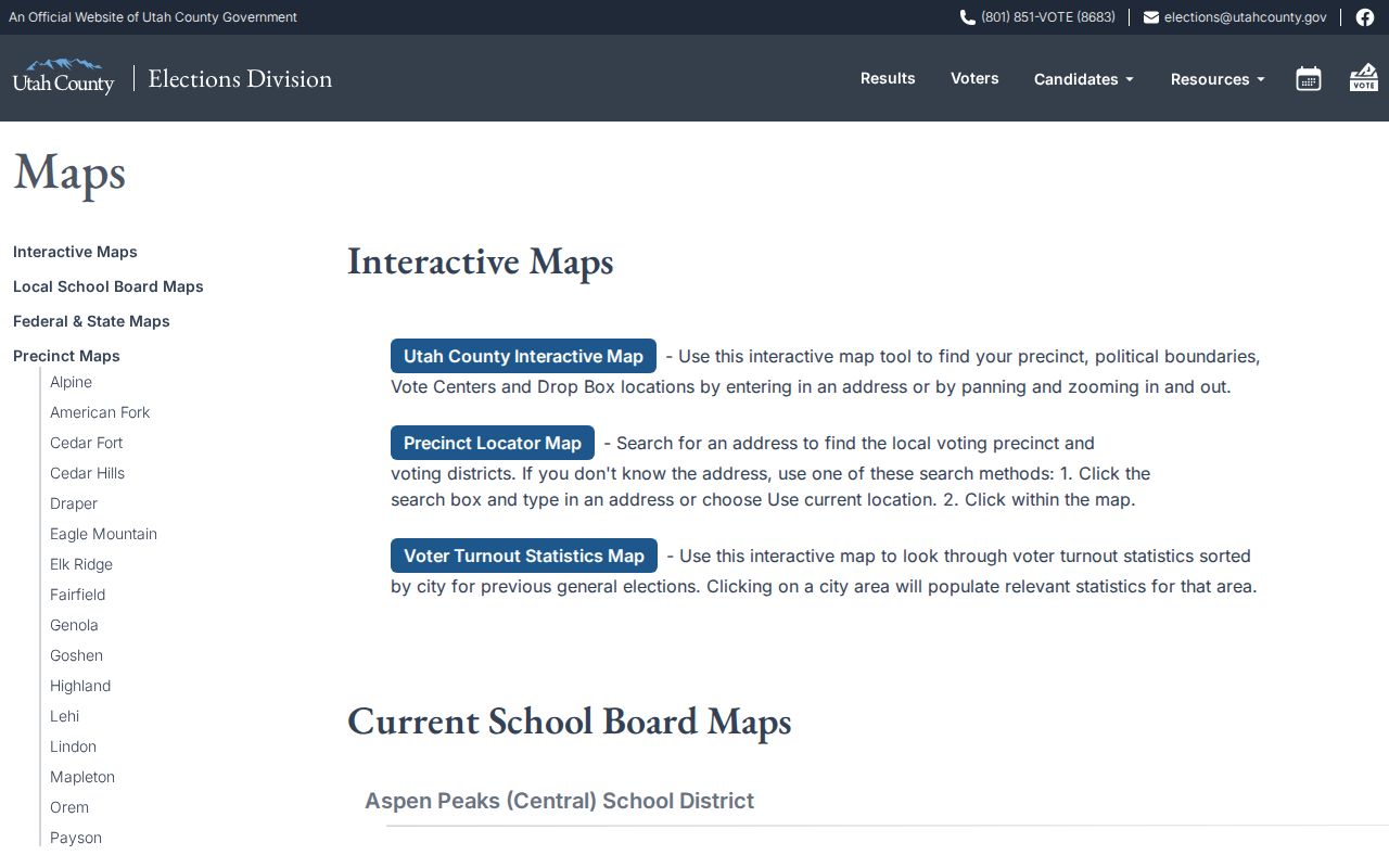 Orem ZIP code directory Utah County precinct map